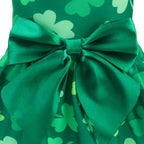 PUPTECK Print Dog St. Patrick's Day Dress Pet Costumes Apparel with Cute Bowtie Puppy Clothes Outfit, Shamrock M