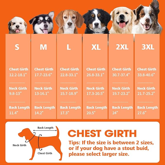 Fragralley Dog Coat Large, Waterproof Dog Jacket with Warm Fleece Lining, Adjustable Reflective Dogs Winter Coat, Turtleneck Pet Coats for Cold Weather (Orange XXL)