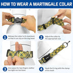 Kazazoo Martingale Collar for Dogs with Quick Release Buckle Adjustable Soft Durable Dog Collar for Small Medium Large No Pull Training Dog Collars-Yellow&Blue Plaid S