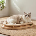 Cat Scratcher, Natural Sisal Cat Scratcher Pad & Interactive Kitten Toy with Ball Track and Catnip Ball for Indoor Hunting, Sleeping Physical Exercise, Puzzle for Small to Large Cats