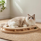 Cat Scratcher, Natural Sisal Cat Scratcher Pad & Interactive Kitten Toy with Ball Track and Catnip Ball for Indoor Hunting, Sleeping Physical Exercise, Puzzle for Small to Large Cats