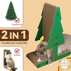 Nekosan Christmas Cat Scratcher, Vertical Cat Scratching Post, Cardboard Cat Scratcher with Ball for Indoor Cats, Large, Tree