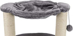 Trixie Baza Grande 24-in Cat Tree, Two Sisal Scratching Posts, Cat Condo and Hammock, Dangling Cat Toy