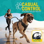 No Pull Dog Harness and Leash Set for Extra Large Dogs – Adjustable Reflective Breathable Soft Padded Easy Control Dog Harness for Training & Walking, Black (X-Large)