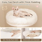 PETSITE 52 Inches Wooden Cat Tree, Multi-Level Modern Cat Tower with Scratching Posts, Space Capsule, Condo, Interactive Hanging Ball, and Top Perch with Removable and Washable Cushions