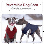 Lelepet Reversible Dog Coat Waterproof Dog Jacket Windproof Puffer Vest for Winter Warm Lightweight Coats for Medium Dogs Adjustbale Hook & Loop Pet Apparel with Leash Hole, French Bulldog, Wine Red L