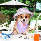 Eccliy 30 Pack Spring Dog Bandanas Bulk Flower Dog Scarfs Summer Head Wrap Soft Triangle Polyester Bandana Pet Costume Cute Bibs with Flowers Patterns for Female Male Small Medium Large