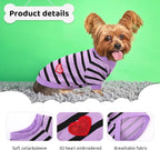 Dog Shirts for Medium Dogs, Striped T-Shirts Dog Vest Pet Apparel Tee Shirts Spring Summer Suitable for Small and Medium Large Pets French Bulldog Bichon, Purple M