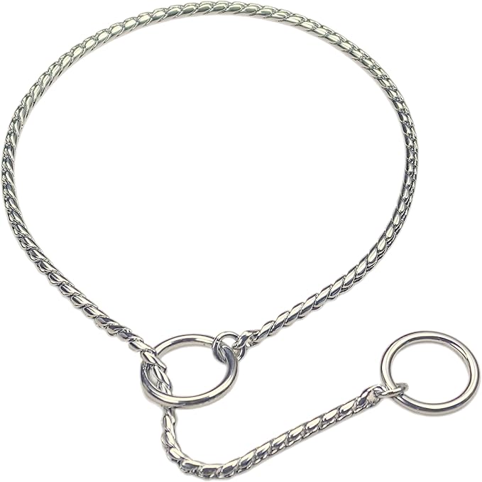 Choke Chain Collars for Dogs, Metal Slip Link Training Heavy Duty Dog Choker Collar Puppy Collars for Small Medium Large Dogs, Silver M