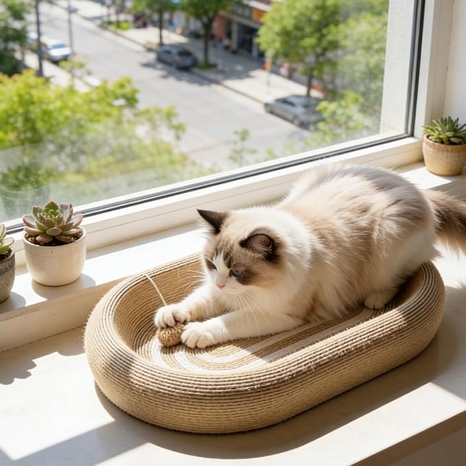 Genérico Scratching Bed for Cats – Sisal Scratching Mat for Furniture Protection – Scratching Post for Cats Nails, for the Floor of Living Room, Bedroom, Home and Apartment