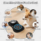 MateeyLife Dog Food and Water Bowl Set 3 in 1, Slow Feeder Dog Bowls & Stainless Steel Water Bowl with Non-Spill Silicone Mat, Cat and Puppy Bowls Pet Dishes for Small Medium Large Breed Anti-Choking