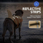 ASENKU Dog Life Jacket - Pet Safety Vest for Swimming & Boating, Shark Life Jacket with Floatation, Dog Lifesavers Swimsuits for Small Medium Large Dogs (Brown, L)