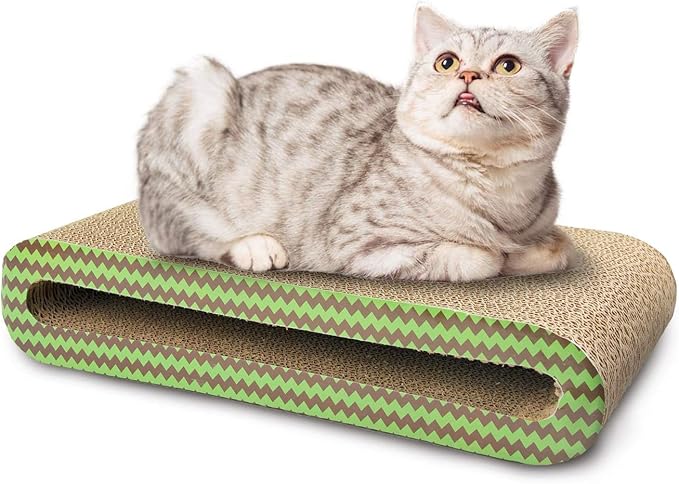 PAWISE Cat Scratcher – Reversible Cardboard Scratching Pad, Durable Cat Scratch Bowl & Bed, Interactive Scratcher for Indoor Cats & Kittens (17.7X8)