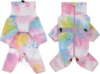 Dog Coats for Small Dogs, Polar Fleece Dog Pajamas Bodysuit, Puppy Onesies Tie Dye Jumpsuits, Dogs Warm Clothes Four-Legged, Doggie Fullbody Winter Jacket Vest