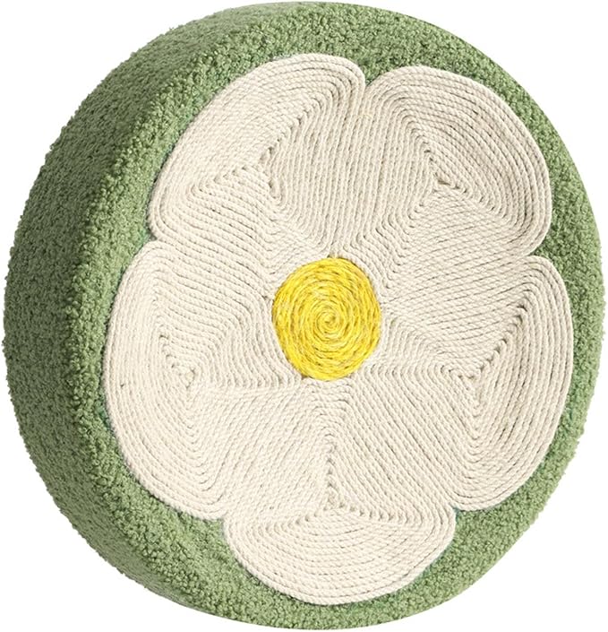 Cat Scratching Board Multipurpose Sisal Rope Scratch Grinding Claw Flower Pattern Round Cat Scratcher Bed