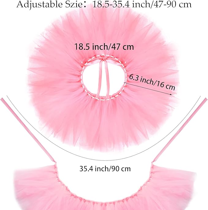 2 Pcs Dog Tutu Dress with Pearl Crown for Small Medium Pet Cat Dog Halloween Costume Dress for Ballet Birthday Party Wedding Photo Prop