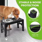 Heeyoo Elevated Dog Bowls - 5 Adjustable Heights Stand, 2 Stainless Steel Bowls & 1 Slow Feeder, 3.2" to 12.2" for Small to Large Dogs