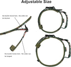 DAGANXI Christmas Tactical Dog Collar, Adjustable Military Training Nylon Dog Collar with Control Handle and Metal Buckle for Medium and Large Dogs, with Patches and Airtags Case (XL, Christmas green)
