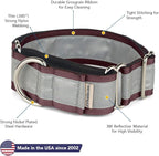 If It Barks - 1.5" Reflective Martingale Collar for Dogs - Adjustable - Made in USA - Strong, Durable, and Comfy - Ideal for Training - Suitable for Most Breeds - Small, Burgundy