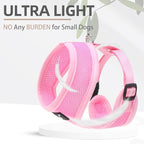 PUPTECK Soft Mesh Dog Harness and Leash Set Pet Puppy Cat Comfort Padded Vest No Pull Harnesses, Solid Pink, M