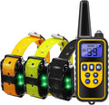 Dog Training Collar Shock Collars for Dogs with Remote 2600 Ft Remote Control Range 4 Modes Beep Vibration Shock Built-in Bright Led Light Rechargeable Waterproof (Yellow, for 3 Dogs)