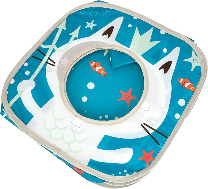 Kitty City Ocean-Themed Pop-Up Cat Play Cube, Collapsible Indoor Cat Hideout with Peekaboo Openings, Lightweight Foldable Cat Cube for Play & Lounging