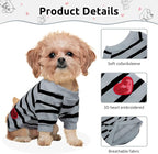 Pet Dog Striped T-Shirt Dogs Cats Cotton Vest Spring Summer Pet Apparel Tee Shirt Suitable for Small and Medium Large Pets French Bulldog Bichon