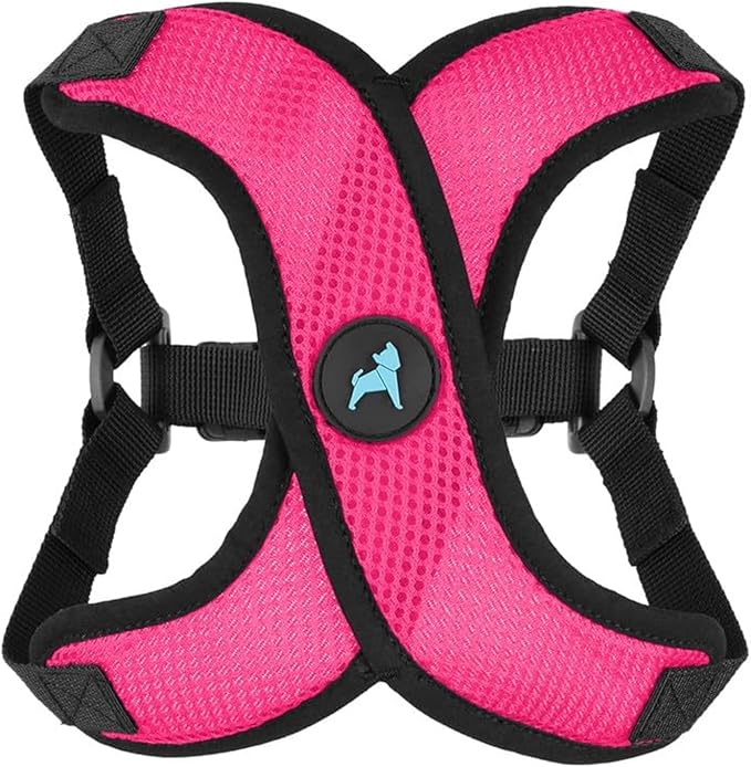 Gooby Comfort X Step in Lite Dog Harness - Choke Free, Escape Free with Light Breathable Mesh - Step in Dog Harness for Small Dogs Only - Quick Release Buckle, Metal D-Rings - Flamingo Pink, Large
