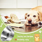 Yahenda 6 Pcs Stainless Steel Metal Dog Bowls Bulk Replacement Basic Thickened Pet Bowls for Small Medium Large Dogs, Dishwasher Safe(6.9 Inch)
