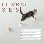TRIXIE Wall Mount Cat Tree Steps Set | Brown | 3 Steps | Cat Furniture 49915,Large