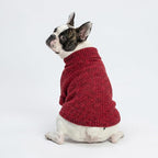Fitwarm Knitted Turtleneck Dog Sweater, Thermal Dog Winter Clothes for Small Dogs Boy Girl, Holiday Pet Outfit, Heather Dark Red, Small