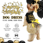 Dog Happy New Year Outfit Dog Dress New Years Pet Costumes for Dogs Funny Puppy Dress with Bow for Small Medium Dogs Girls Cats
