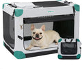 Gardner Pet Soft Collapsible Dog Crate - 26 Inch Portable Travel Dog Crate for Puppy/Small Dogs Indoor & Outdoor, 3-Door Pet Crate with Durable Mesh Windows & Storage Bag, Grey