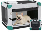 Gardner Pet Soft Collapsible Dog Crate - 26 Inch Portable Travel Dog Crate for Puppy/Small Dogs Indoor & Outdoor, 3-Door Pet Crate with Durable Mesh Windows & Storage Bag, Grey