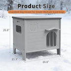 Rockever Insulated Dog House Outdoor Indoor for Small Medium Dogs, Insulated Dog House with Insulated Liner, Plastic Elevated Outdoor Dog House Waterproof Dog Kennel, Clean Easily((M & Liner)