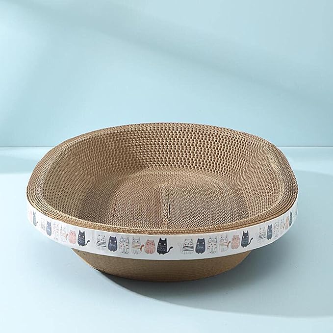 Cat Scratcher, High-Density Oval-Shaped Scratching Board, Water-Resistant and Durable Cardboard, Suitable for Medium to Large Breeds, Provides Firm and Cozy Resting Place