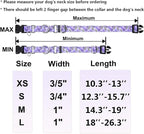 Reflective Martingale Collar for Dogs with Quick Release Buckle Cute Girl Female Flower Dog Collars (Lavender Floral, XSmall)