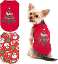 KOOLTAIL Christmas Shirts Clothes-2 Pack Dog Sleeveless Vest with Cute Printing, Soft Stretchy Breathable Cotton Pet T Shirt Apparel for Extra Small Medium Girl&Boy Dogs Puppy Cats