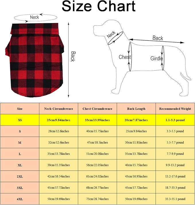 Tongcloud 3 Pack Plaid Puppy Cat Shirt - Cute Dog & Cat Shirts for Extra Large Dogs & Cats - Birthday Party & Holiday Photo(Red, Blue & White, X-Large)