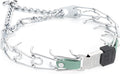 Herm Sprenger Chrome Plated Steel Dog Collar with Quick Release ClicLock Buckle and Biothane Insert Training Collar for Dogs Made in Germany (Sage Green, 22in x 3.0mm(Neck Size up to 18-19in))