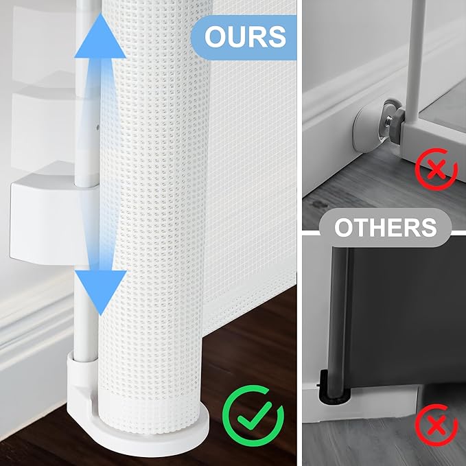 100 inches Retractable Baby Gate, 34 inches Tall Extra Wide Mesh Safety Gate for Open Floor Plans, Wide Doorways, Baby and Pet Barrier for Indoor Outdoor Use, White