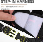 PUPTECK Dog Harness and Leash Set for Small Medium Dogs No Pull Step-in Soft Mesh Puppy Cat Vest Harnesses Reflective at Night, Black Paw, XS