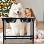 HTB Elevated Dog Bowls,Raised Dog Bowl Stand with 2 Stainless Steel Bowls,Elevated Raised DogBowls for Large Medium Small Sized Dogs