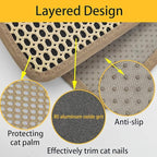 Cat Nail File Scratcher- Cat Scratch Pad with 80-Grit Aluminum Oxide, Wrap-Around Design for Cat Trees and Posts, Scratch Mat is Ideal for Trimming Cat Nails (14.81"x11.12")