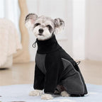 Fleece Dog Coat for Small Medium Dog,Pullover Pajamas Jumpsuit Bodysuit Puppy Coats with Legs, Pet Windproof Warm Cold Weather Jacket Full Body Vest Cozy Snowsuit Outfit Clothes (Black, XXL)