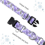 Reflective Martingale Collar for Dogs with Quick Release Buckle Cute Girl Female Flower Dog Collars (Lavender Floral, Small)
