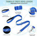 Lukovee No Pull Dog Harness and Leash Set, Soft Padded Small Dog Harness, Neck & Chest Adjustable Reflective Vest Puppy Harness with 4ft Lightweight Anti-Twist Dog Leash for Small Dogs (XS, Blue)