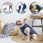 SCENEREAL Winter Dog Vest Coat with Harness Built In, Warm Puppy Jacket for Small Medium Dogs, Cold Weather Coat with Zipper, Fleece Puffer Vest Windproof Snow Clothes