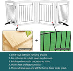 Dog Fence Indoor,Dog Gate Indoor for Doorway pet gate -4-Panel Freestanding, Hallways, House or Stairs -80x24-Inch Retractable Foldable Expandable Wood Pet by SFJC (White)
