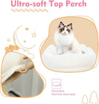 KAMABOKO 52.4" Flower Cat Tree, Cute Cat Tree House for Indoor Cats, Cloud Cats Tree Tower with Cat Condo, Sisal Scratching Posts, Hanging Toys for Playing